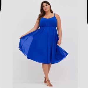 torrid Cobalt Blue Flat Strap Midi Dress size 3 (XXXL equivalent ) with pockets